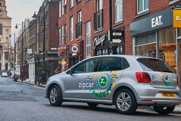 Zipcar Carsharing Vehicle On A Street